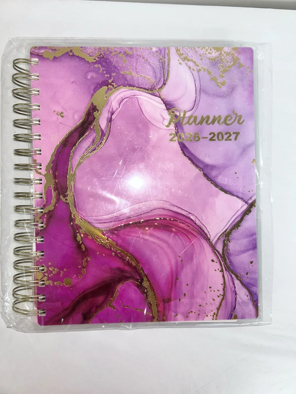 Purple Marble 2026-2027 Planner with Gold Accents
